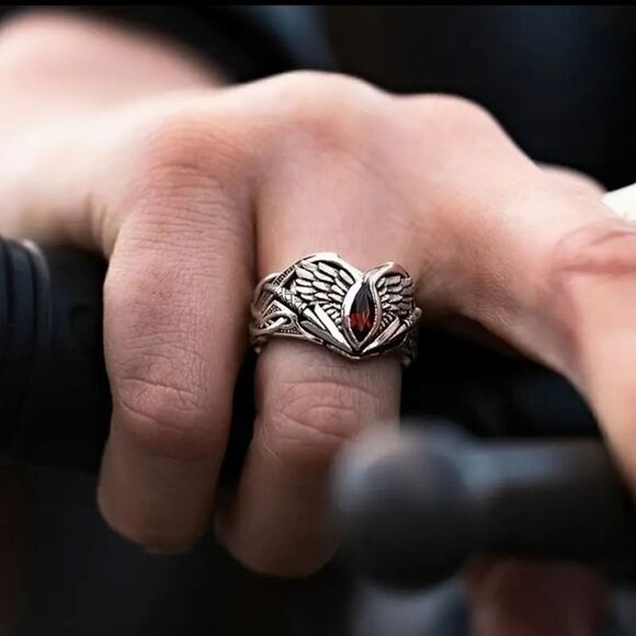 Fashion Viking Cubic Zirconia Rings Men Hip Hop Punk Jewelry Ring Sizes 7 and 9 - Picture 1 of 10